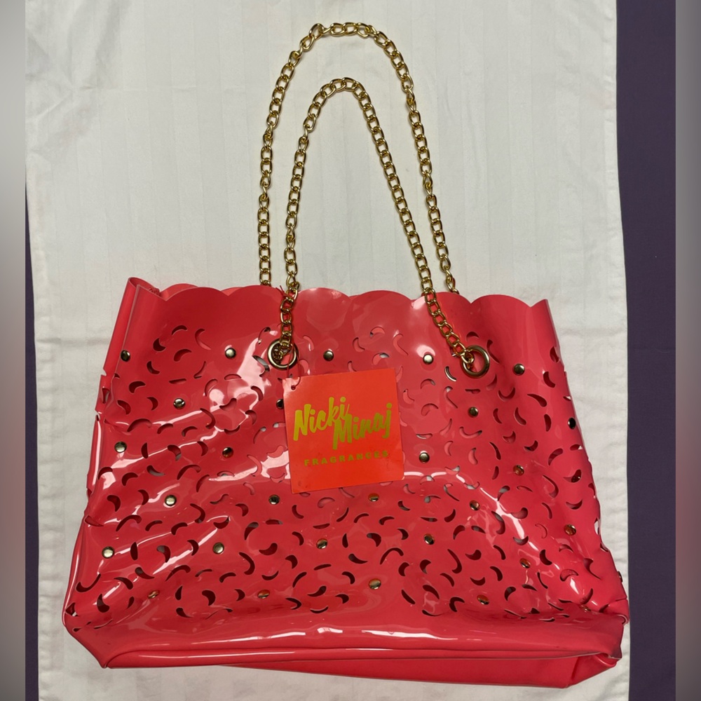 New Nicki Minaj Cutout Tote Bag with Gold Chain Straps